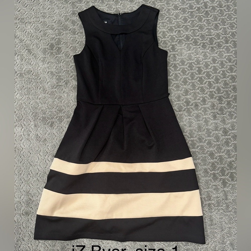 IZ Byer Black and Tan Dress
